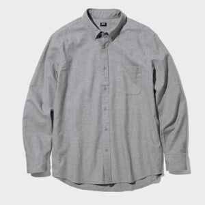 UNIQLO Grey Flannel Button Up